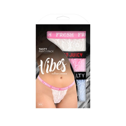 Fantasy Lingerie Vibes Pack de 3 Piezas de Tanga de Encaje