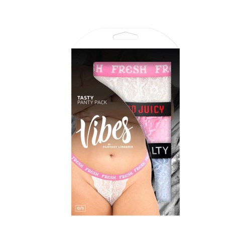 Conjunto de 3 Piezas de Panty de Encaje Tasty Vibes