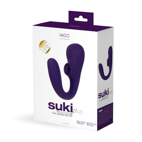 Vibrador Doble de Sonic Recargable VeDO Suki Plus Púrpura Oscuro