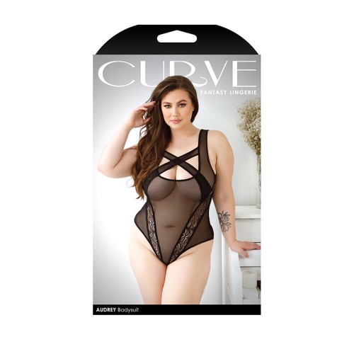 Curve Audrey Criss-Cross Mesh Bodysuit for Stunning Appeal