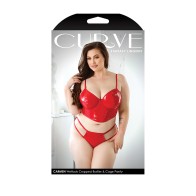 Fantasy Lingerie Curve Carmen Wetlook Bustier Set Red