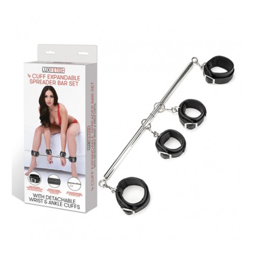 Lux Fetish Expandable Spreader Bar Set with Cuffs