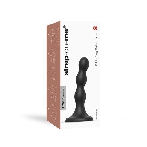 Dildo Hybrid Plug Balls de Silicona Strap-On-Me - Negro S