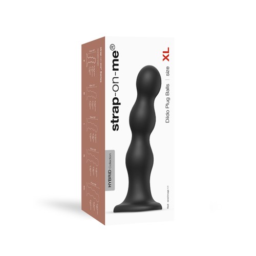 Plug Dildo de Silicona Strap-On-Me con Bolas Negros XL