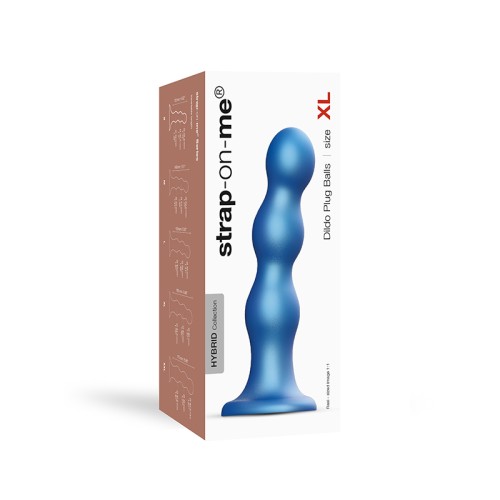 Dildo Plug Balls Híbrido de Silicona Strap-On-Me Azul Metálico XL