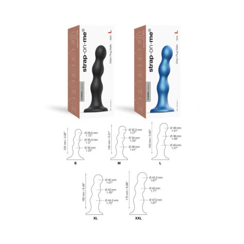 Dildo Plug Balls Híbrido de Silicona Strap-On-Me Azul Metálico XL