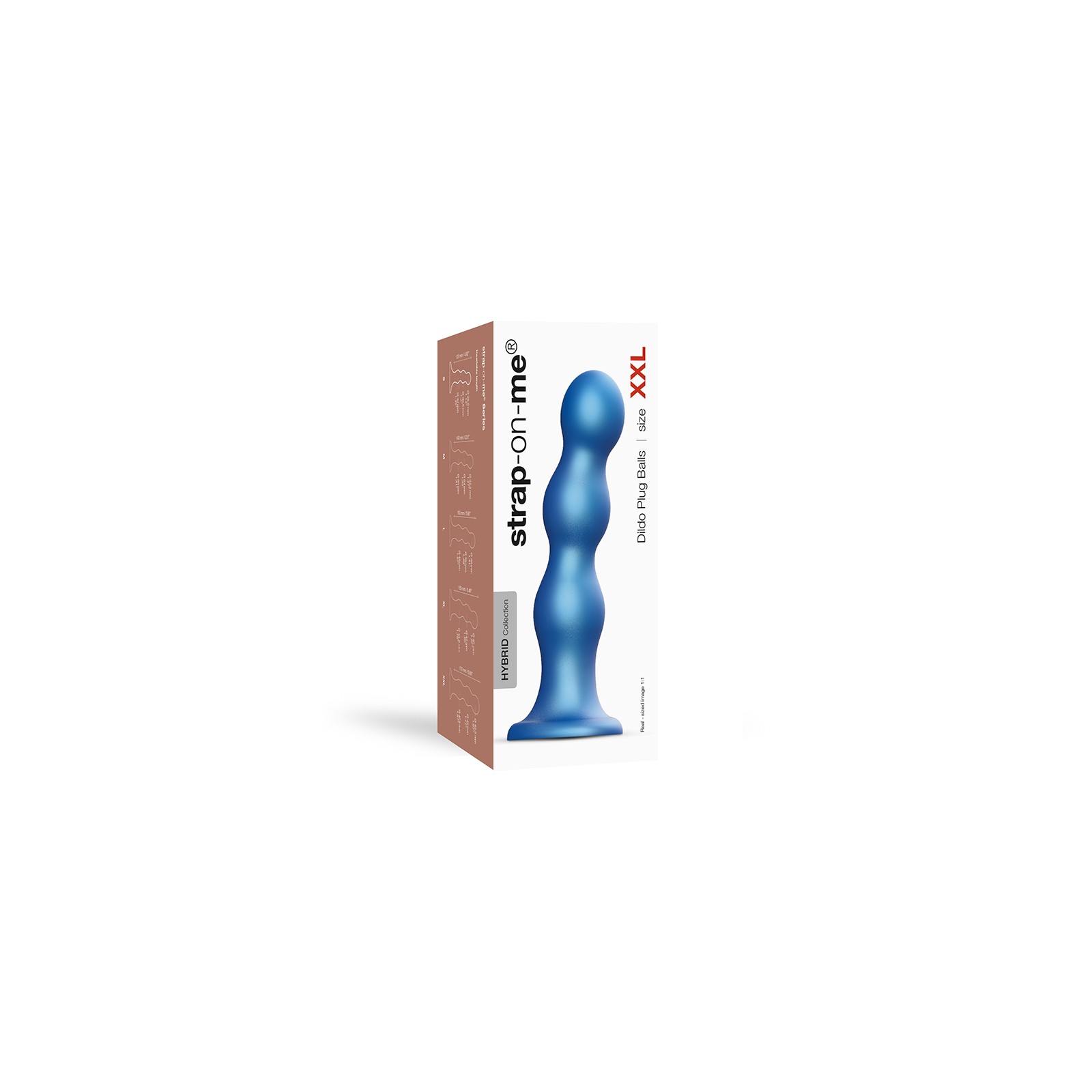 Dildo Plug Balls Híbrido Strap-On-Me - Azul Metálico XXL