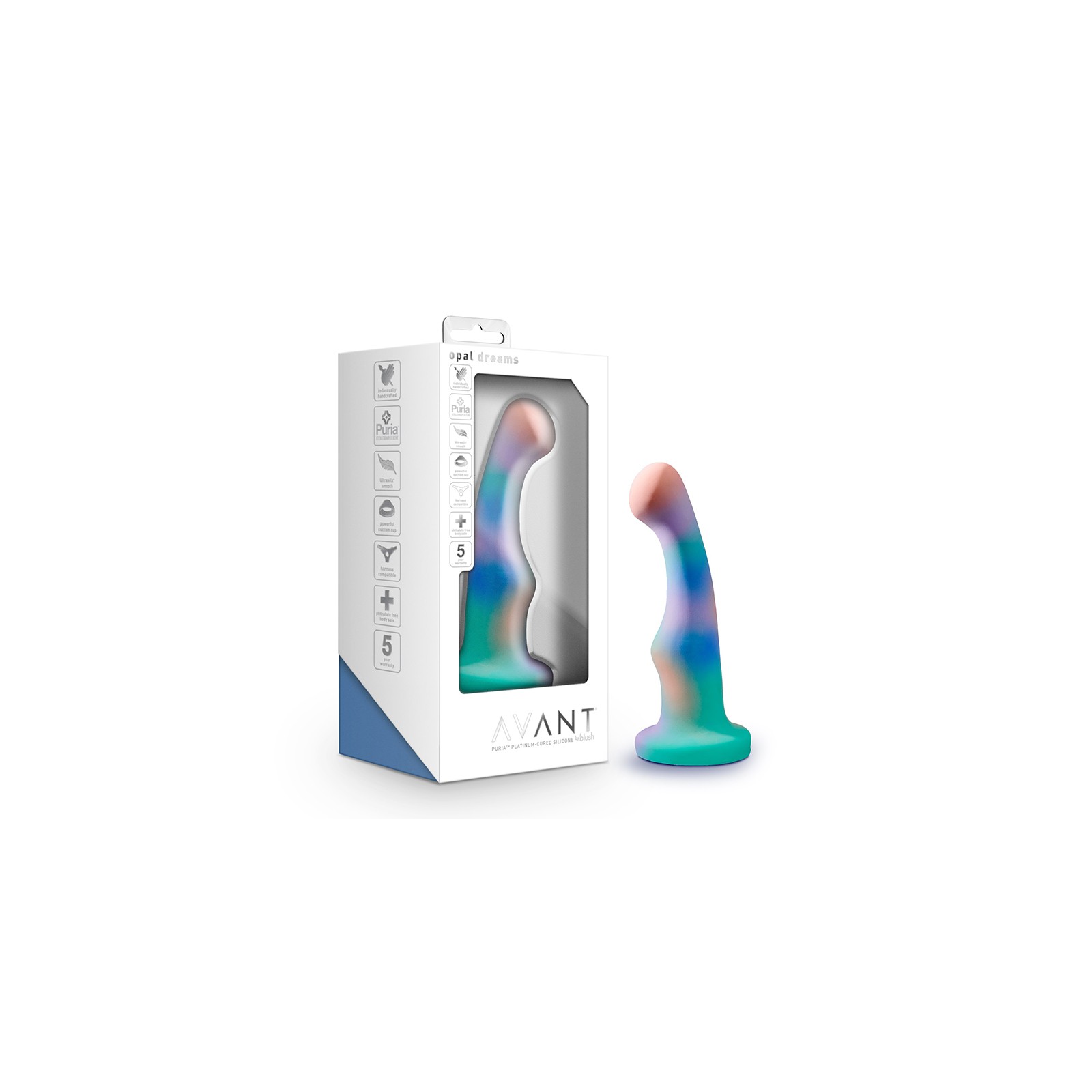 Dildo de Silicona Avant Opal Dreams de 6 in. Azul