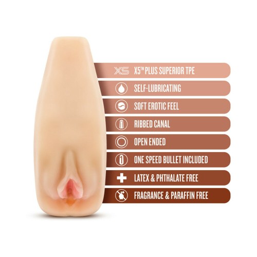 M Elite Soft + Wet Natasha Estimulador Vaginal con Vibrador Bullet Beige