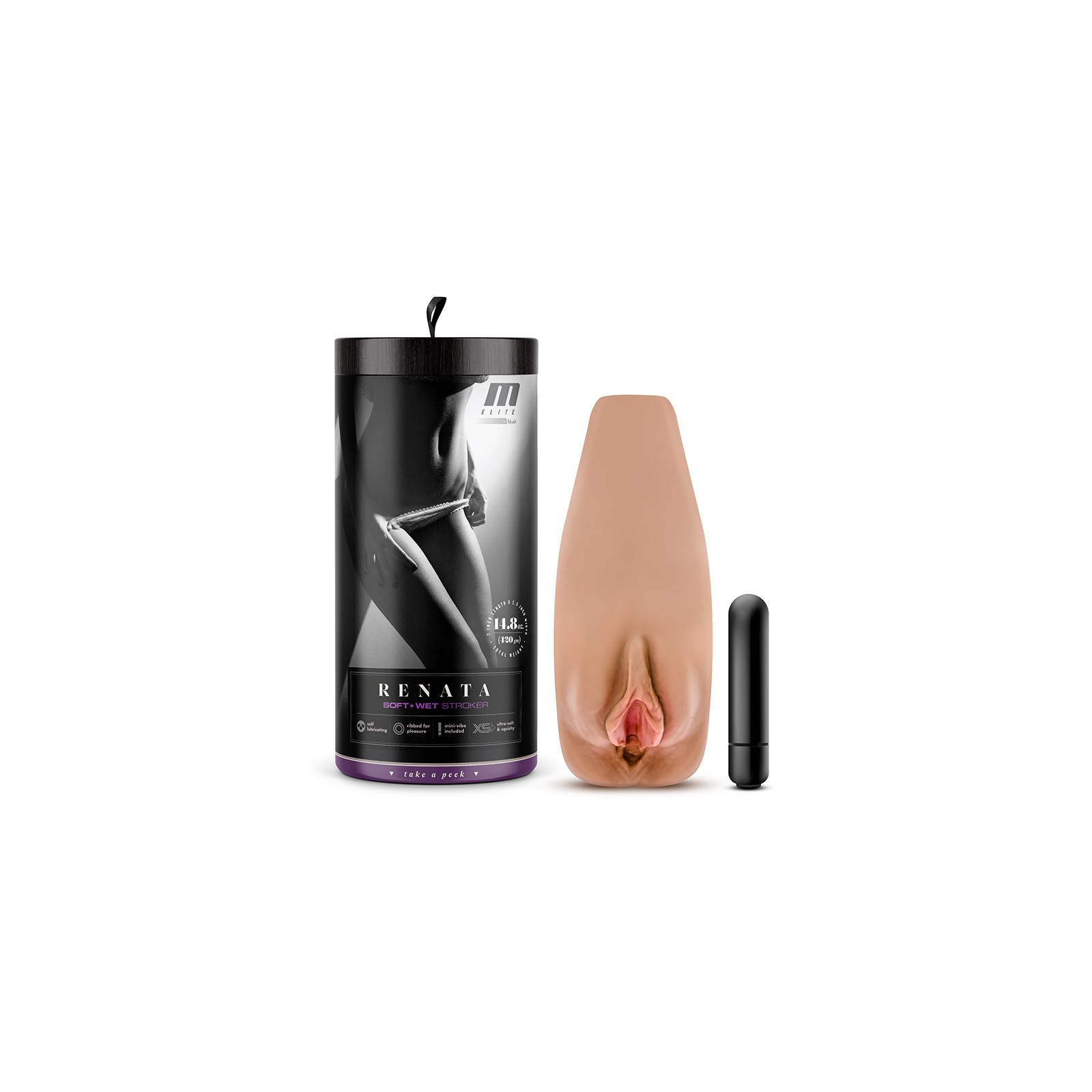 M Elite Soft + Wet Renata Stroker with Bullet for Ultimate Pleasure