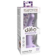 Dildo de Silicona Dillio Platinum Collection Curious Five de 5 in. Morado