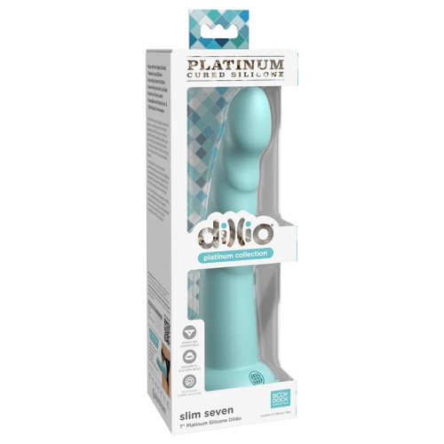 Dillio Slim Seven Dildo de Silicona Verde Teal de 7 Pulgadas