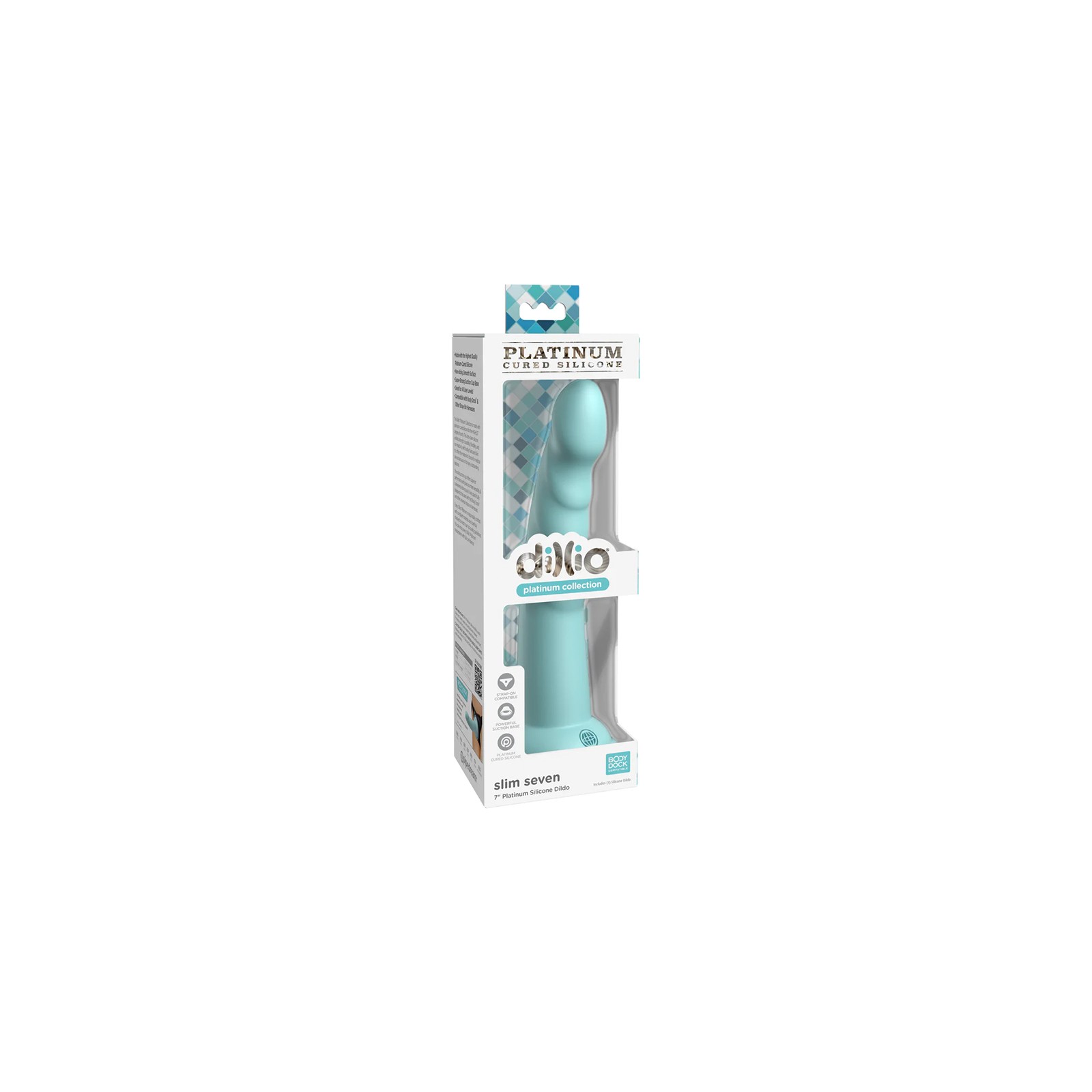 Dillio Slim Seven 7 Inch Silicone Dildo Teal