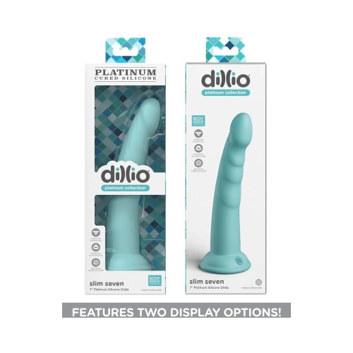 Dillio Slim Seven 7 Inch Silicone Dildo Teal