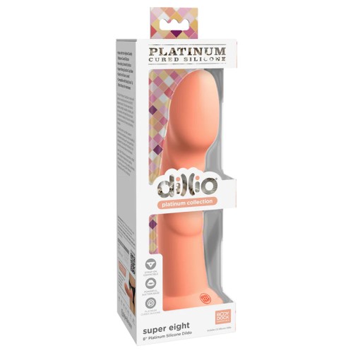 Dillio Super Eight 8 in. Silicone Dildo Peach