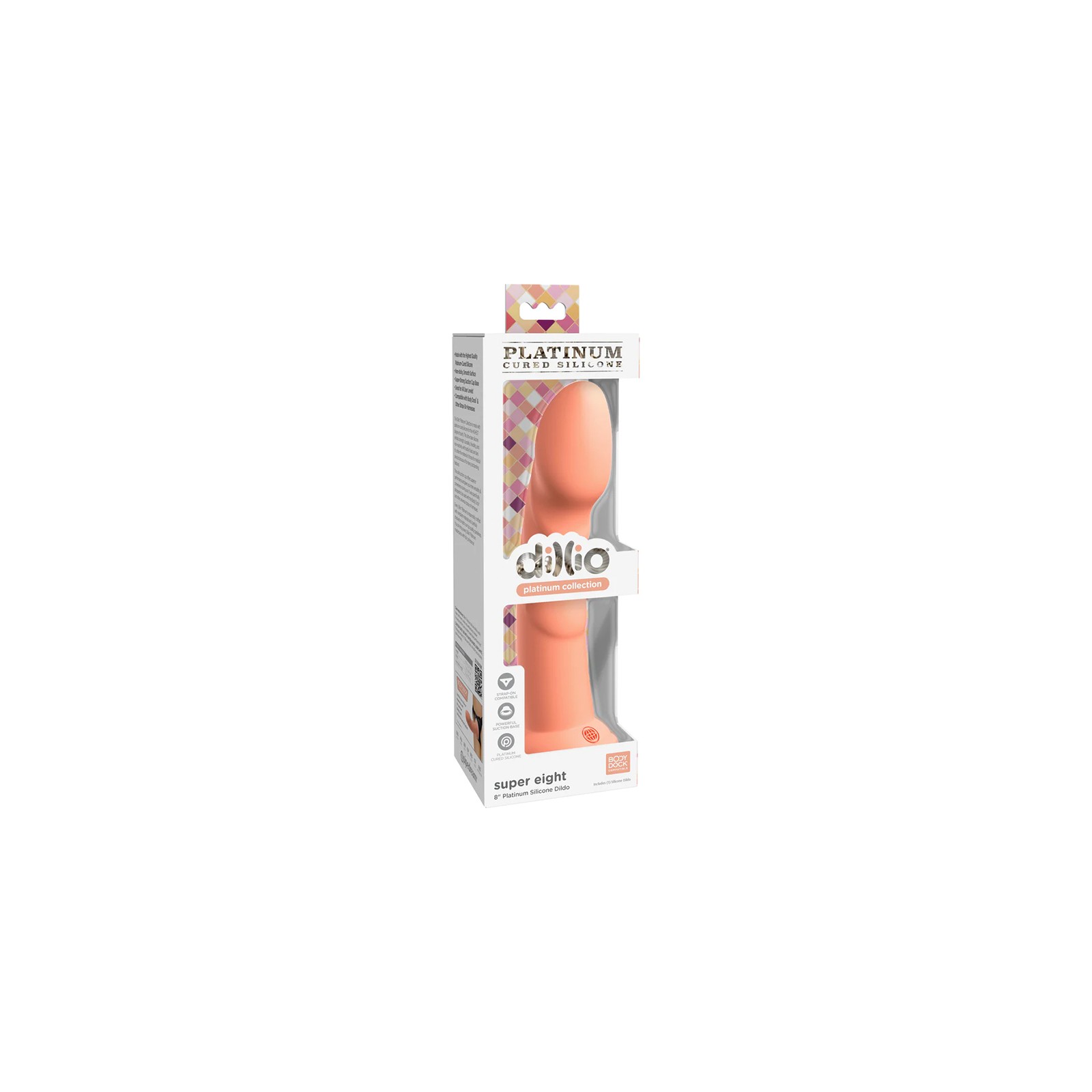 Dillio Super Eight 8 in. Silicone Dildo Peach