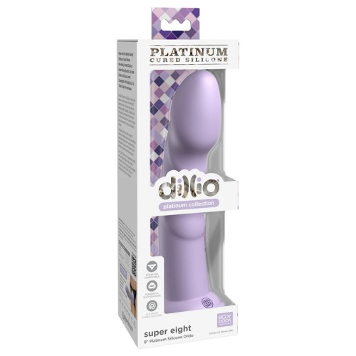 Dillio Platinum Super Eight 8 in. Silicone Dildo - Purple