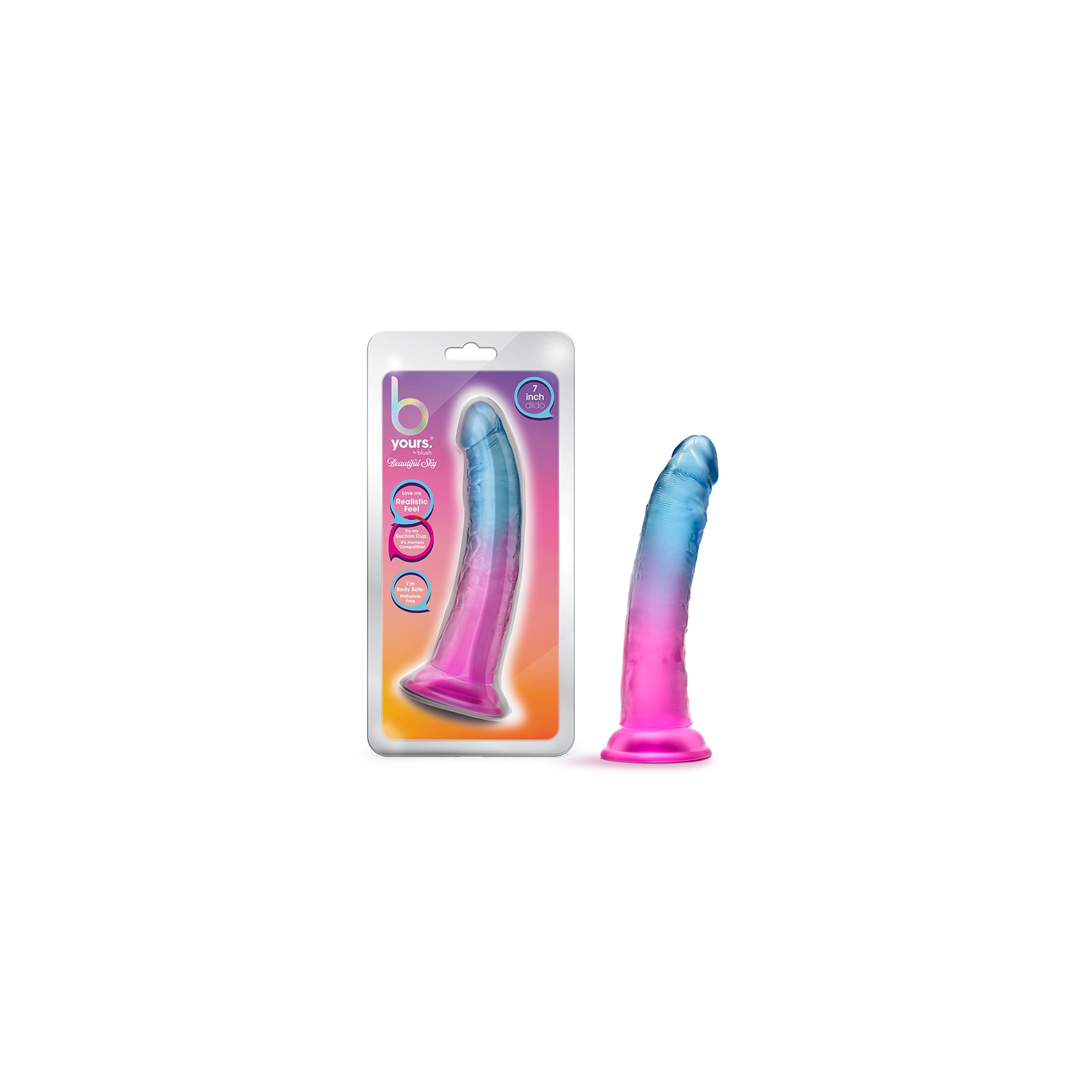 B Yours Beautiful Sky 7 in. Dildo Sunset