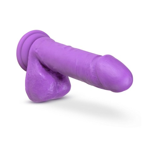 Neo 8 in. Dual Density Dildo with Balls Neon Purple