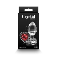 Crystal Desires Red Heart Gem Glass Plug Medium - Passionate Play