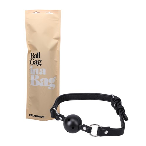 Doc Johnson Ball Gag In A Bag Faux Leather Black