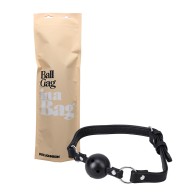 Ball Gag en Bolsa de Cuero Sintético Negro