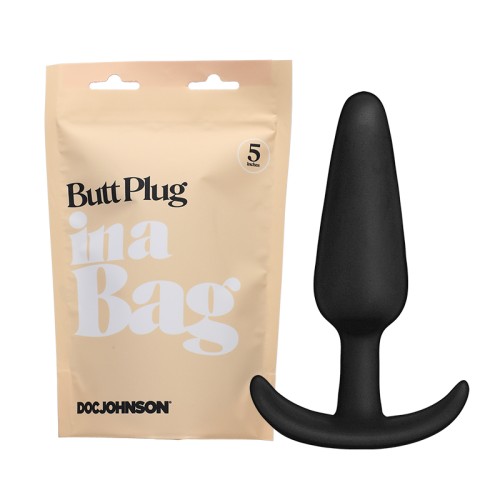 Doc Johnson Butt Plug - Black Silicone 5 in.