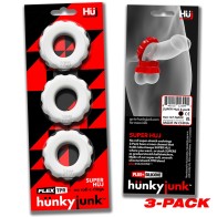 Hunkyjunk SuperHuj 3-Pack de Anillos para el Pene para Mayor Placer