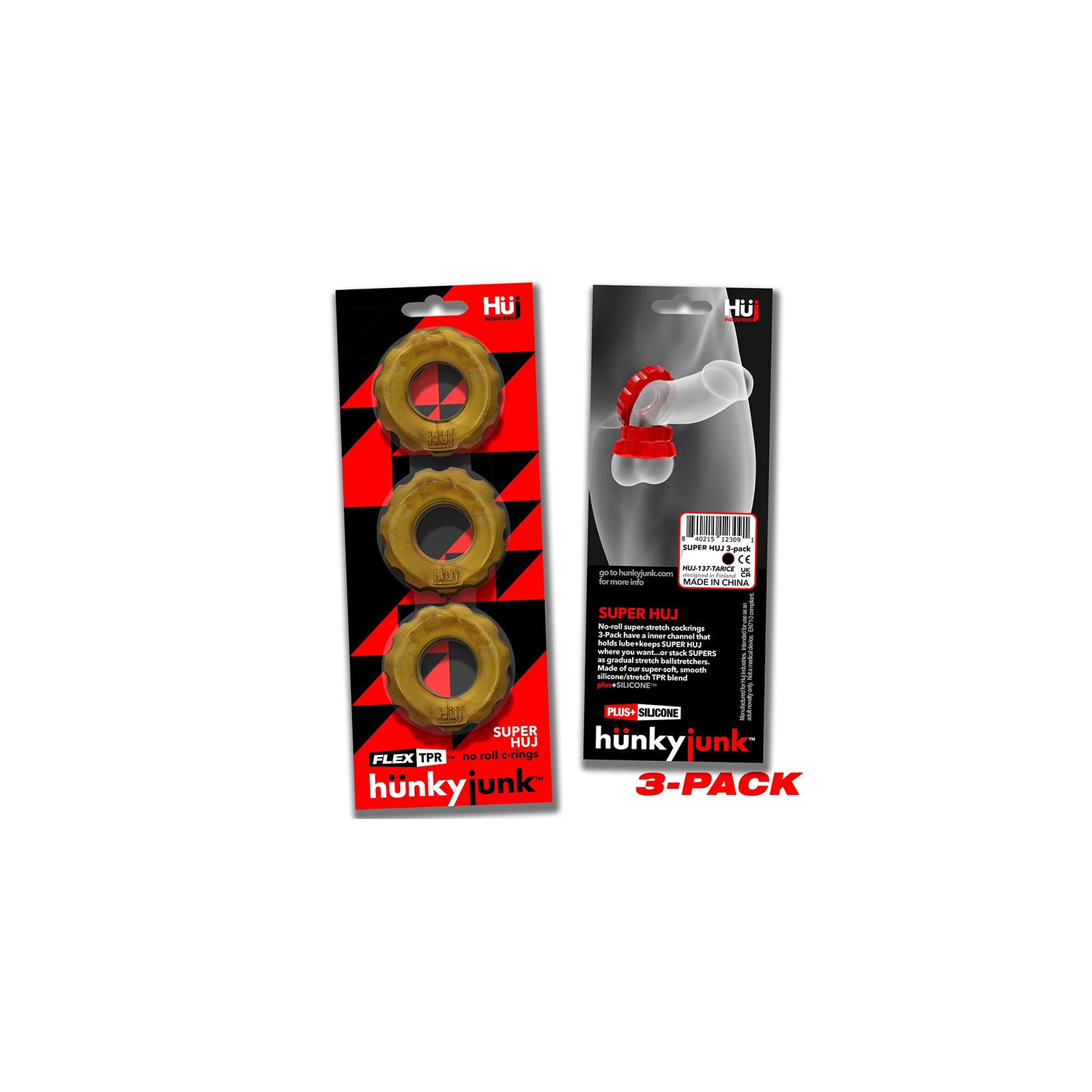 Hunkyjunk SuperHuj 3-Pack Cockrings for Pleasure