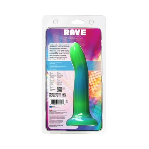 Dildo Flexible de Silicona Addiction Rave - Brilla en la Oscuridad