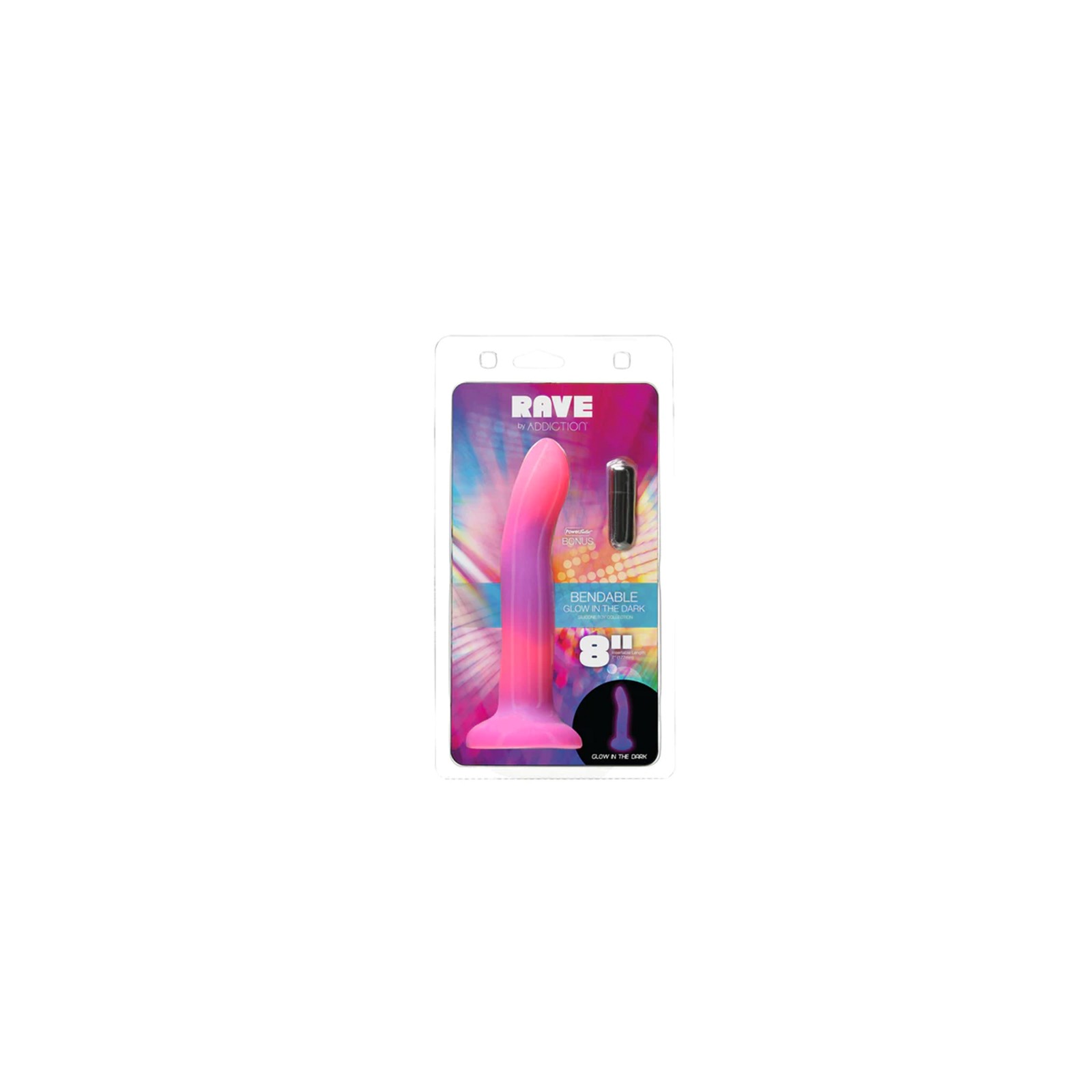 Addiction Rave Flexible Dildo Glow in the Dark