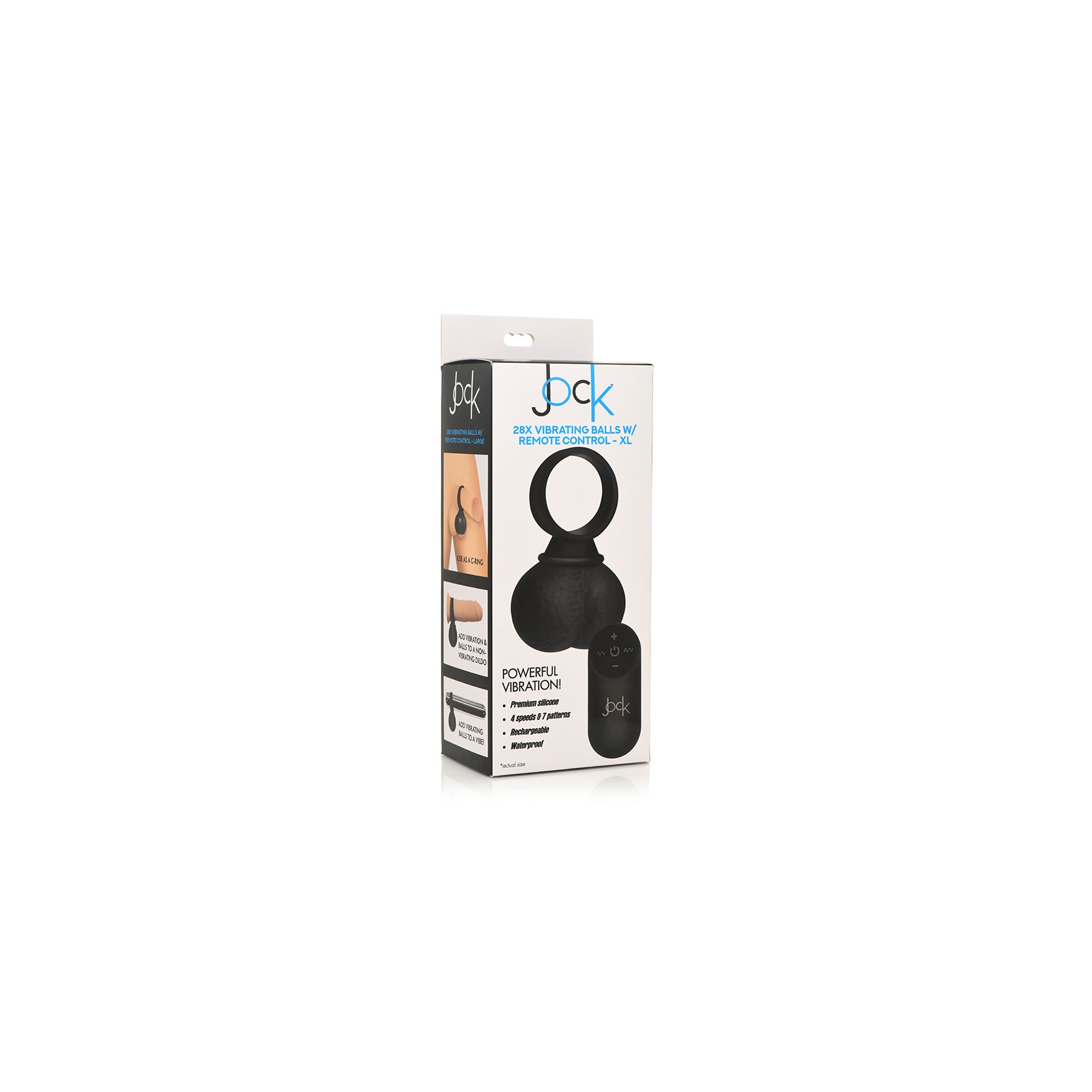 Jock Silicone Balls with Remote Control XL Black