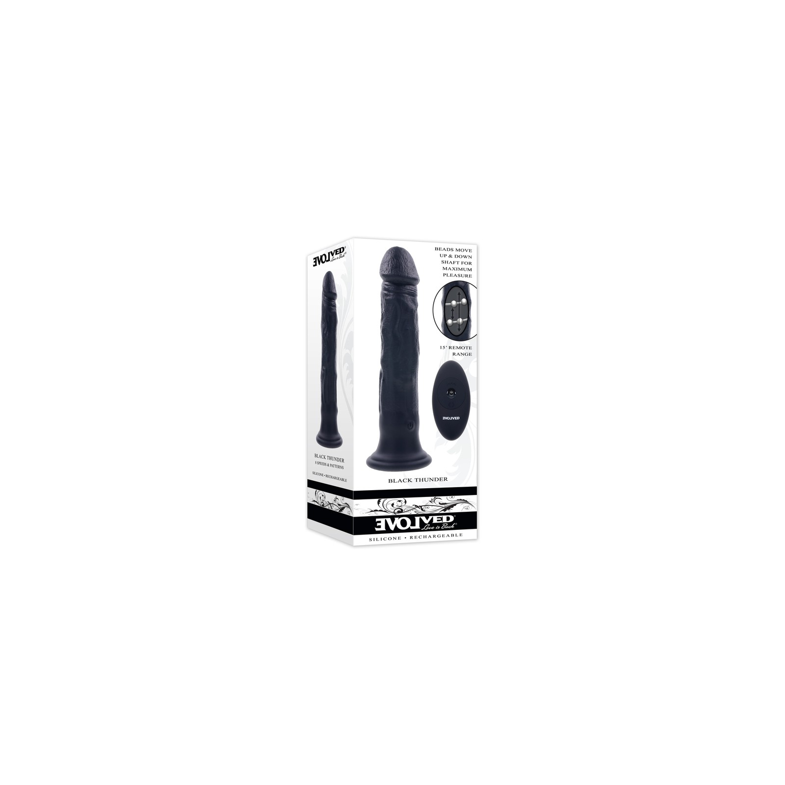 Dildo Vibrador Evolved Black Thunder con Control Remoto