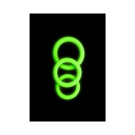 Ouch! Glow in the Dark Silicone Cockring Set - 3 Pieces