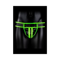 Jock Strap Rayado Glow in the Dark L/XL de Ouch! para Juegos de Bondage