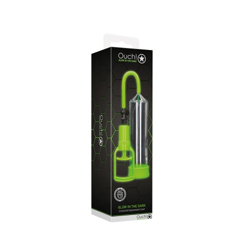 Ouch! Glow in the Dark Beginner Penis Pump Neon Green