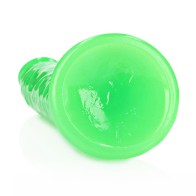 RealRock Glow in the Dark Slim 11 in. Dildo - Neon Green