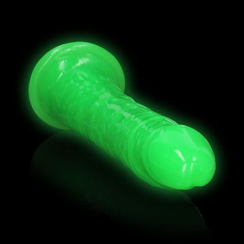 Dildo Fino que Brilla en la Oscuridad RealRock 11 in. - Verde Neón