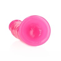 RealRock Dildo Slim Brilla en la Oscuridad Rosa Neón