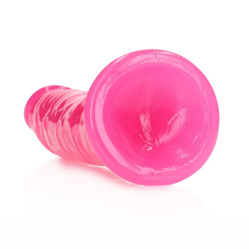 RealRock Dildo Slim Brillante de 8 pulgadas Rosa Neón