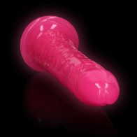 RealRock Dildo Slim Brillante de 8 pulgadas Rosa Neón