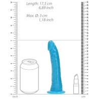 RealRock Glow in the Dark Dildo in Neon Blue