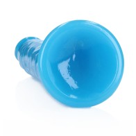 RealRock Glow Slim Dildo Neon Blue