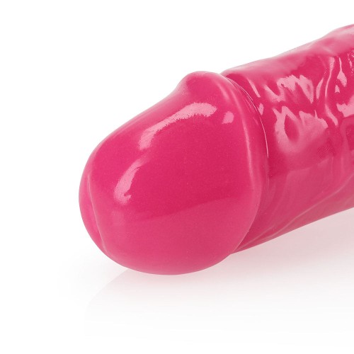 Dildo Doble que Brilla en la Oscuridad RealRock 12 in. Rosa Neón