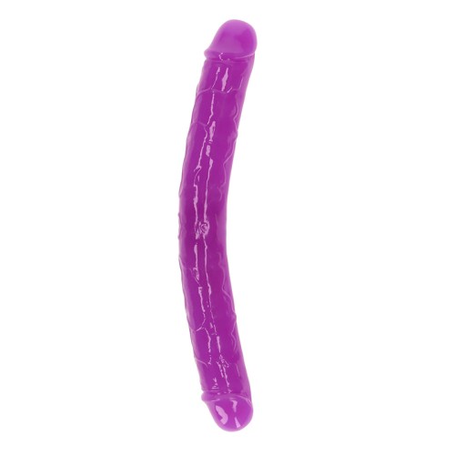 RealRock Glow in the Dark Double Dong 12 in. Neon Purple