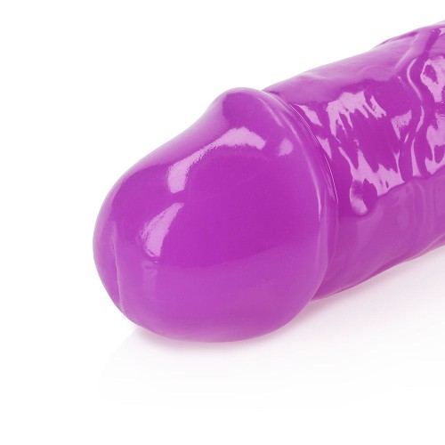 RealRock Glow in the Dark Double Dong 12 in. Neon Purple