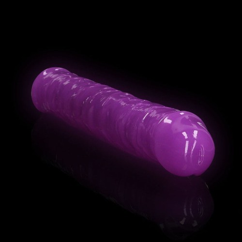 RealRock Glow in the Dark Double Dong 12 in. Neon Purple