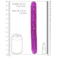 RealRock Glow in the Dark Double Dong 12 in. Neon Purple