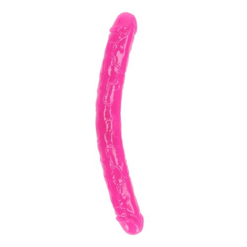 RealRock Glow in the Dark Double Dong 15 in. Neon Pink