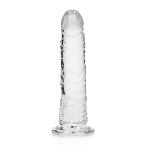 Dildo Slim 7in Transparente RealRock - Placer Definitivo